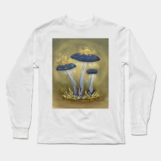 Elegant Webcap - Glowing Blue Mushroom Long Sleeve T-Shirt